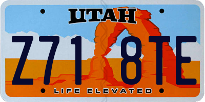 UT license plate Z718TE