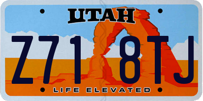 UT license plate Z718TJ