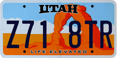 UT license plate Z718TR