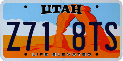 UT license plate Z718TS