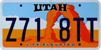 UT license plate Z718TT