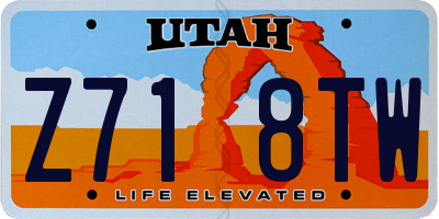 UT license plate Z718TW