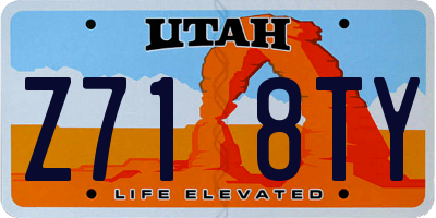 UT license plate Z718TY
