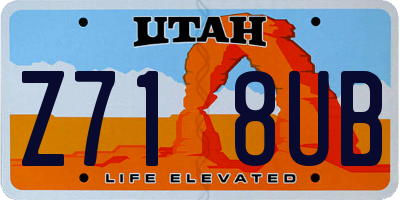 UT license plate Z718UB