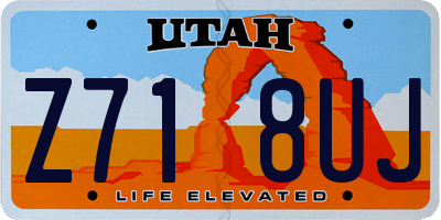 UT license plate Z718UJ