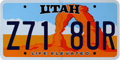 UT license plate Z718UR