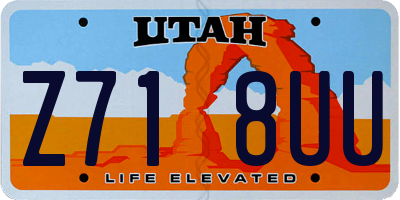 UT license plate Z718UU