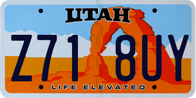 UT license plate Z718UY