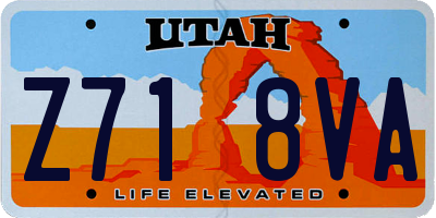 UT license plate Z718VA