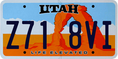 UT license plate Z718VI