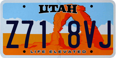 UT license plate Z718VJ