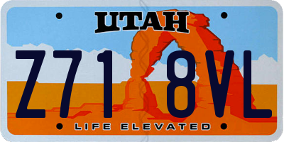 UT license plate Z718VL