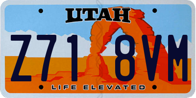 UT license plate Z718VM