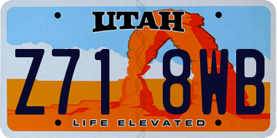UT license plate Z718WB