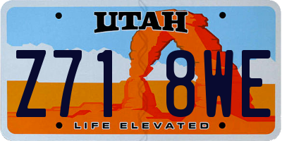 UT license plate Z718WE