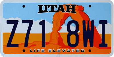 UT license plate Z718WI