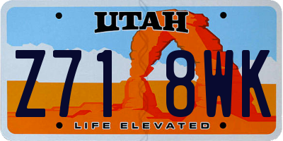 UT license plate Z718WK