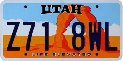 UT license plate Z718WL