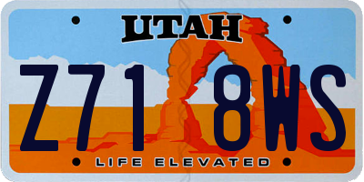UT license plate Z718WS