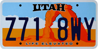 UT license plate Z718WY