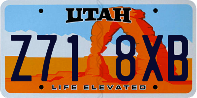 UT license plate Z718XB