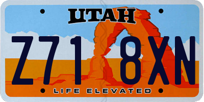 UT license plate Z718XN