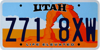 UT license plate Z718XW