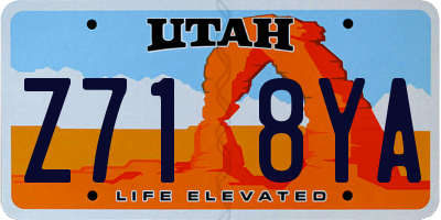UT license plate Z718YA