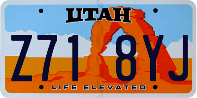 UT license plate Z718YJ