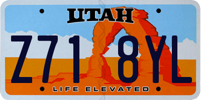 UT license plate Z718YL