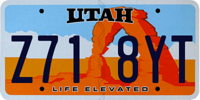UT license plate Z718YT