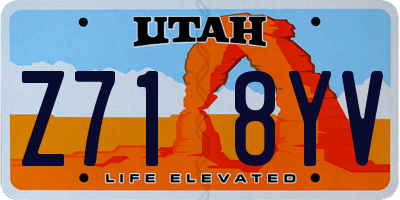 UT license plate Z718YV