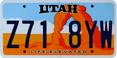 UT license plate Z718YW