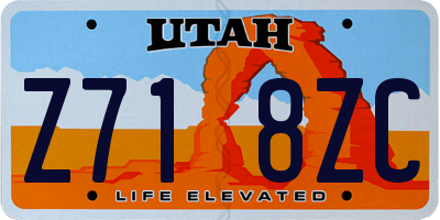 UT license plate Z718ZC
