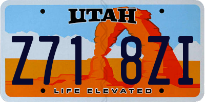 UT license plate Z718ZI