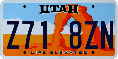 UT license plate Z718ZN