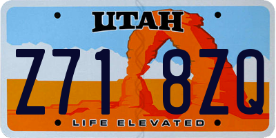 UT license plate Z718ZQ