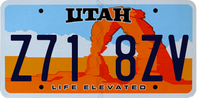 UT license plate Z718ZV
