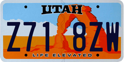 UT license plate Z718ZW