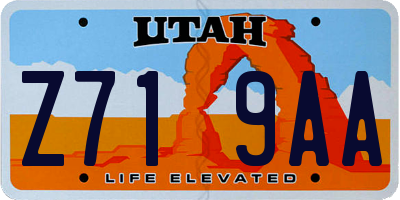 UT license plate Z719AA
