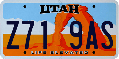 UT license plate Z719AS
