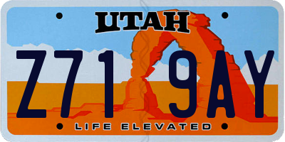 UT license plate Z719AY