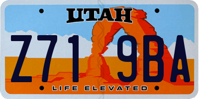 UT license plate Z719BA