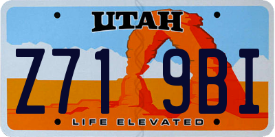 UT license plate Z719BI