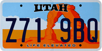 UT license plate Z719BQ