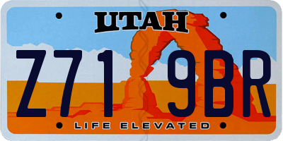 UT license plate Z719BR