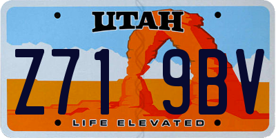 UT license plate Z719BV