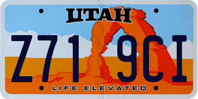 UT license plate Z719CI