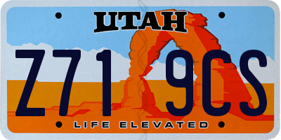 UT license plate Z719CS
