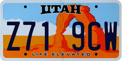 UT license plate Z719CW